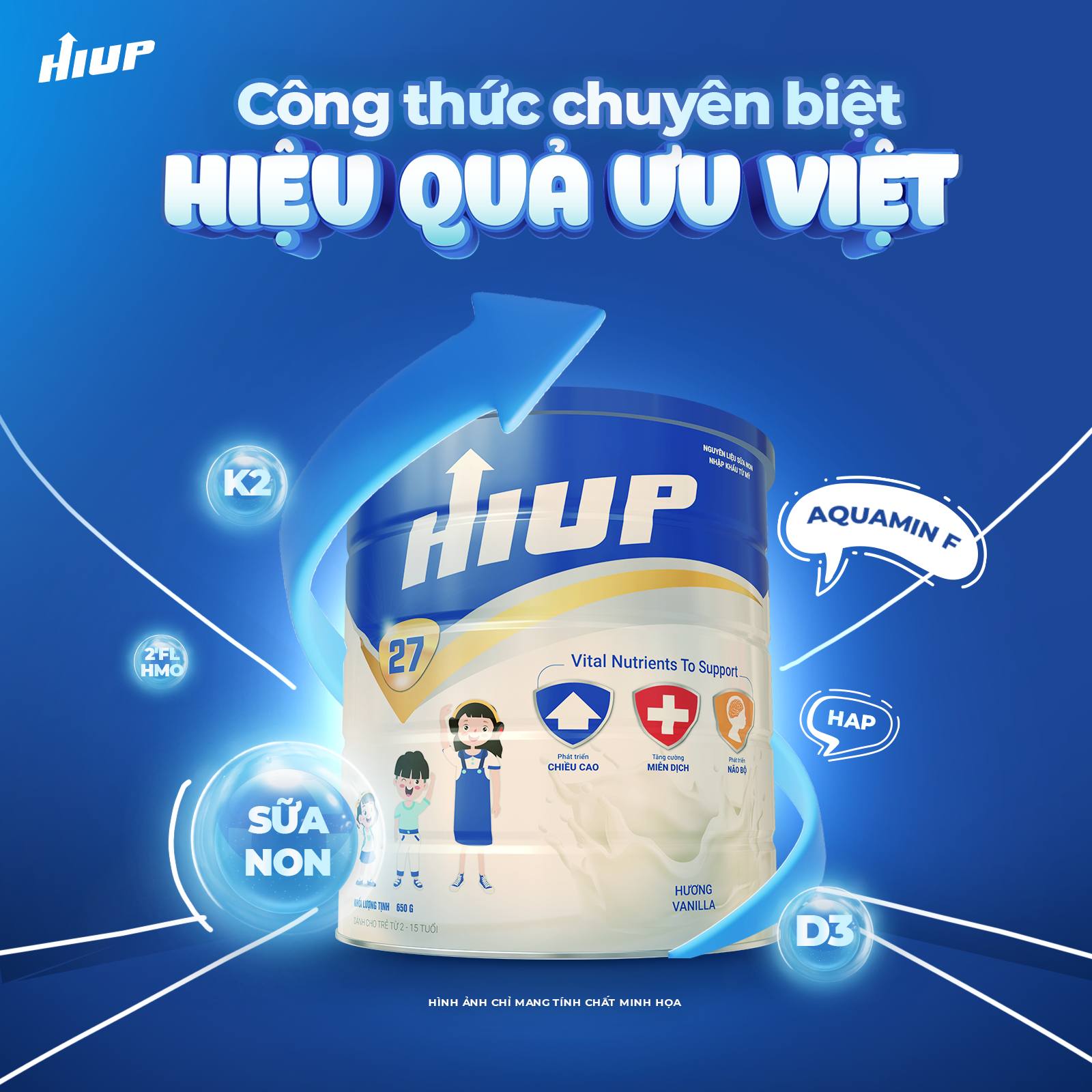 HIUP là dòng sữa tăng chiều cao cho bé 5 tuổi tốt nhất